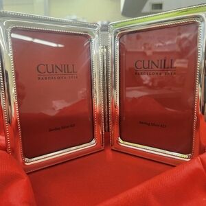 CUNILL Sterling Silver 925 Beaded Double Hinged Photo Frame Set 4x6